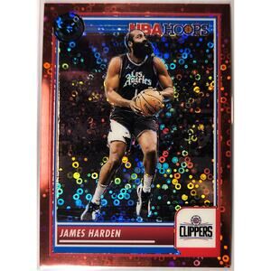 2023-24 NBA Hoops Premium Stock JAMES HARDEN #77 Red Disco Prizm 122/149